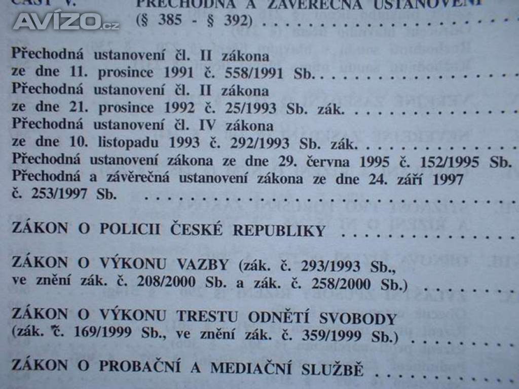 Foto inzerátu Trestní zákon a trestní řád Poznámkové vydání vysvětlením