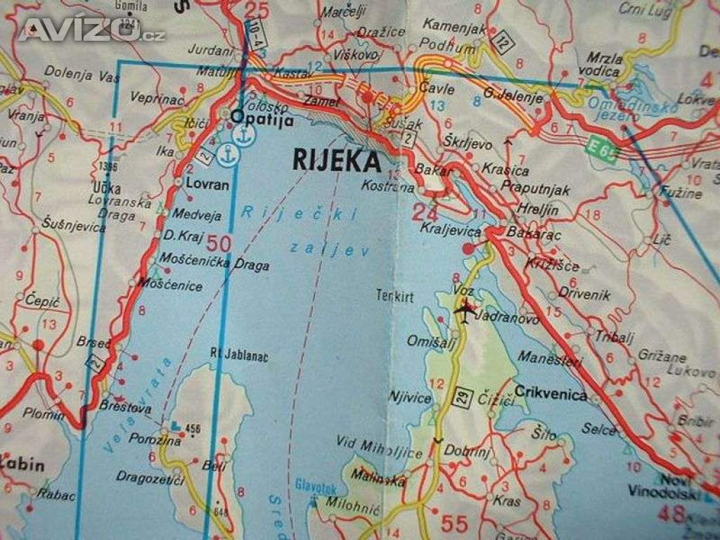 Foto inzerátu Obrovská mapa Chorvatsko Slovinsko, Jugoslávie