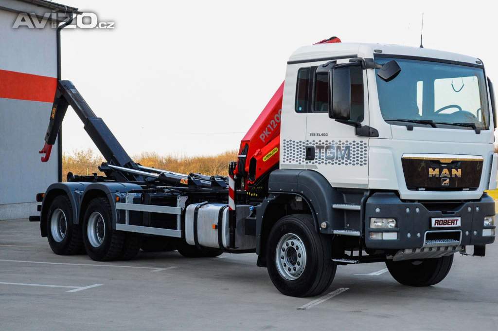 Foto inzerátu 6X4 MAN TGS 33.400 HÁKOVÝ NOSIČ KONTEJNERŮ + HYDRAULICKÁ RUKA