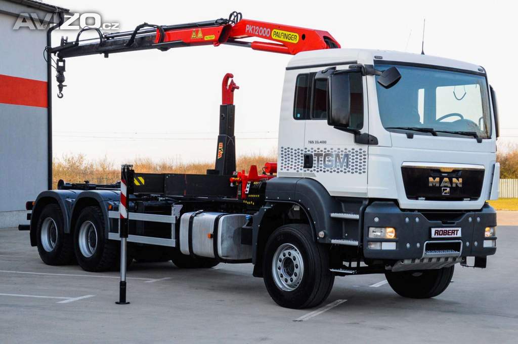 Foto inzerátu 6X4 MAN TGS 33.400 HÁKOVÝ NOSIČ KONTEJNERŮ + HYDRAULICKÁ RUKA