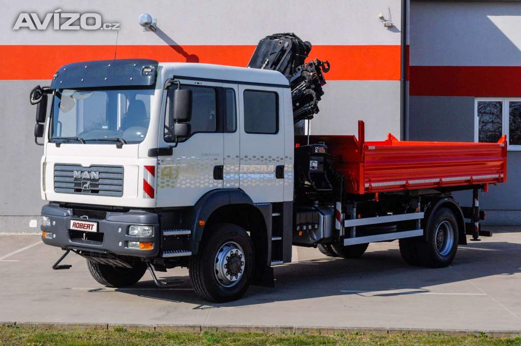Foto inzerátu MAN TGM 18.240 4X4 TŘÍSTRANNÝ SKLÁPĚČ + HYDRAULICKÁ RUKA