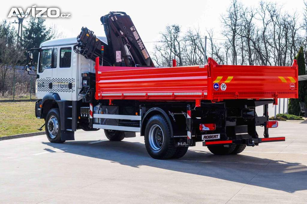Foto inzerátu MAN TGM 18.240 4X4 TŘÍSTRANNÝ SKLÁPĚČ + HYDRAULICKÁ RUKA
