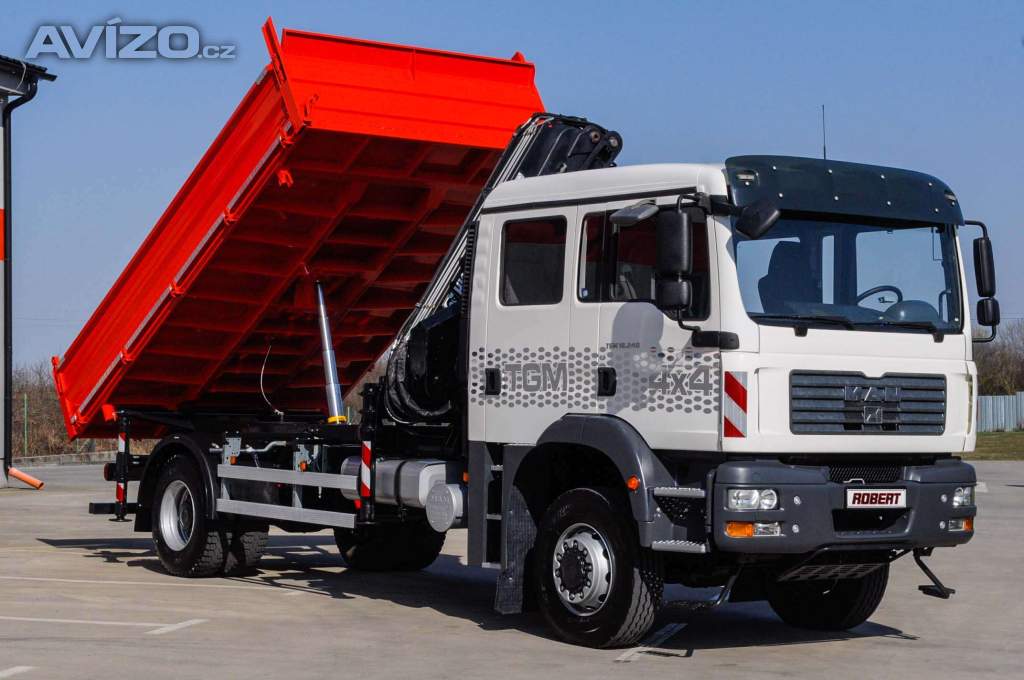 Foto inzerátu MAN TGM 18.240 4X4 TŘÍSTRANNÝ SKLÁPĚČ + HYDRAULICKÁ RUKA