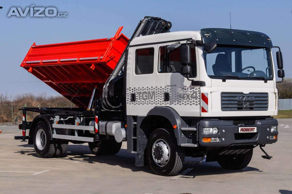 Foto inzerátu MAN TGM 18.240 4X4 TŘÍSTRANNÝ SKLÁPĚČ + HYDRAULICKÁ RUKA