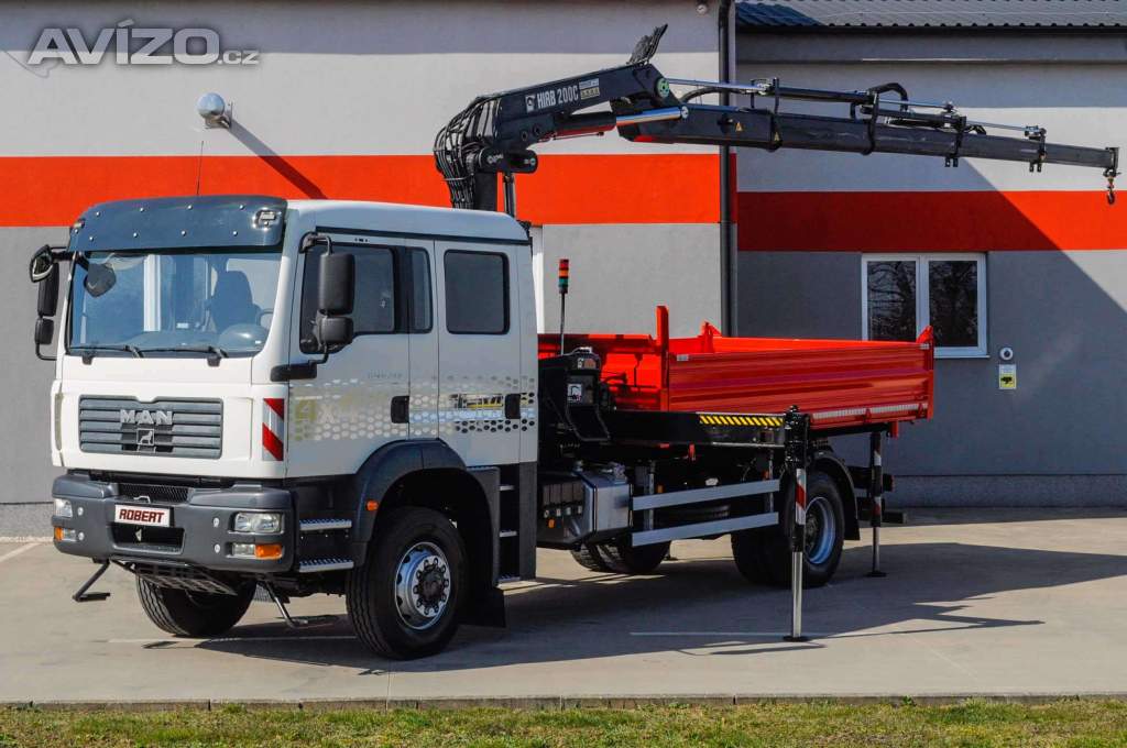 Foto inzerátu MAN TGM 18.240 4X4 TŘÍSTRANNÝ SKLÁPĚČ + HYDRAULICKÁ RUKA
