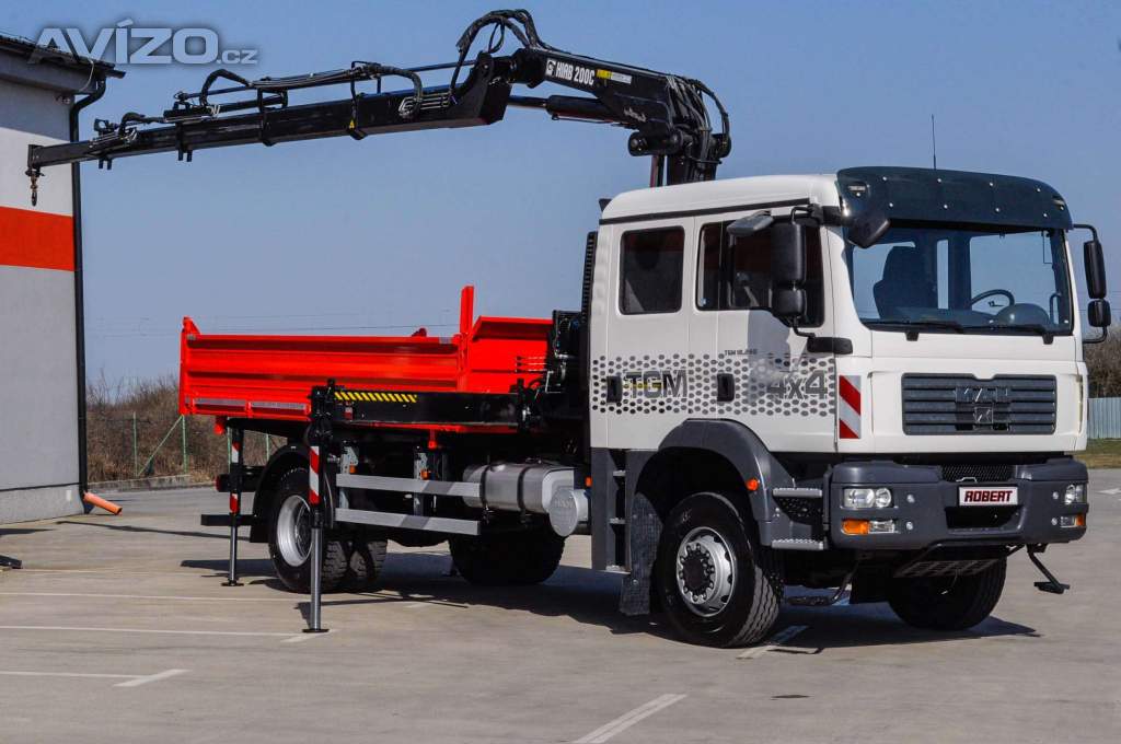 Foto inzerátu MAN TGM 18.240 4X4 TŘÍSTRANNÝ SKLÁPĚČ + HYDRAULICKÁ RUKA