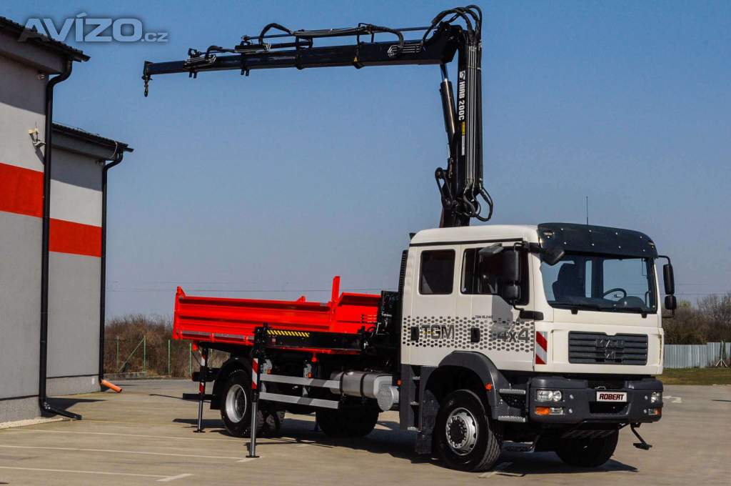 Foto inzerátu MAN TGM 18.240 4X4 TŘÍSTRANNÝ SKLÁPĚČ + HYDRAULICKÁ RUKA