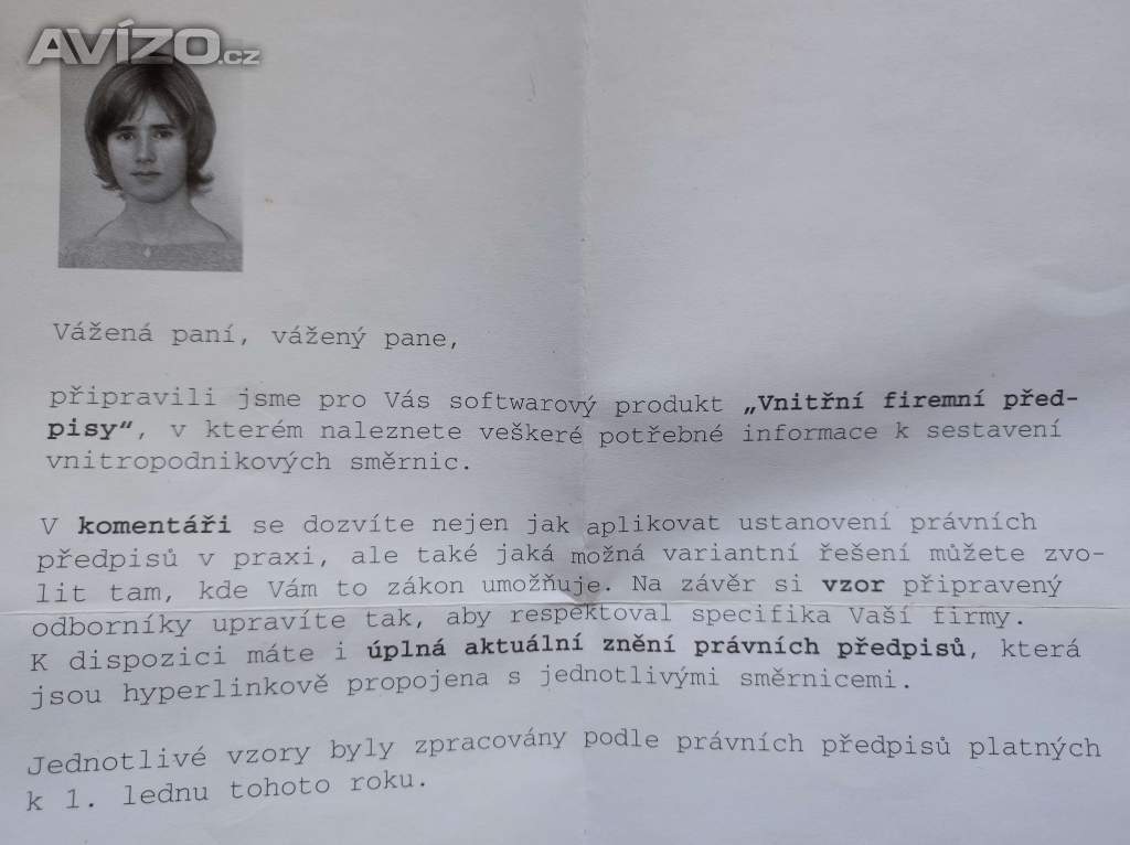 Foto inzerátu Program Vnitřní firemní předpisy formuláře návod