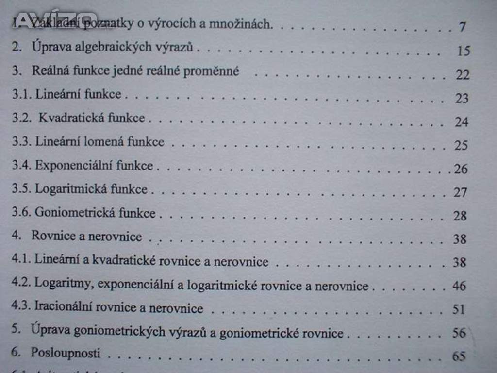 Foto inzerátu Matematika opakování střední školy