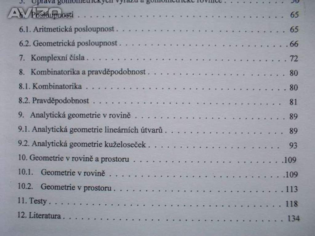 Foto inzerátu Matematika opakování střední školy
