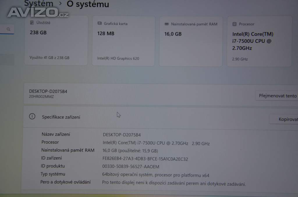Foto inzerátu Lenovo X1 Carbon G5 i7/16GB/SSD 256GB/dotyk