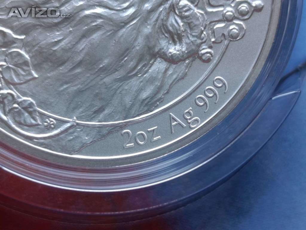Foto inzerátu Český lev 2 Oz – 62,2 g Ag 999 – jen 1 000 ks 