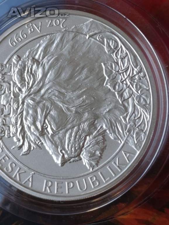Foto inzerátu Český lev 2 Oz – 62,2 g Ag 999 – jen 1 000 ks 