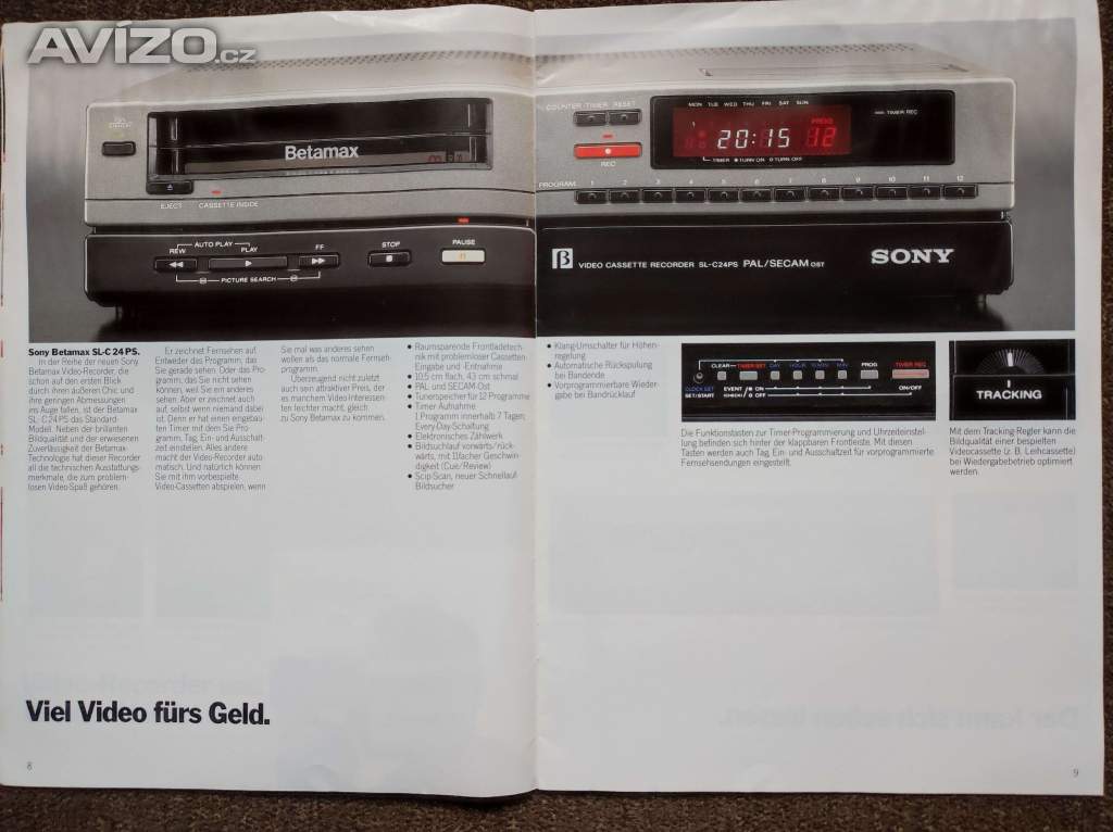 Foto inzerátu Audio Video Sony Technics let 1983-84 Betamax