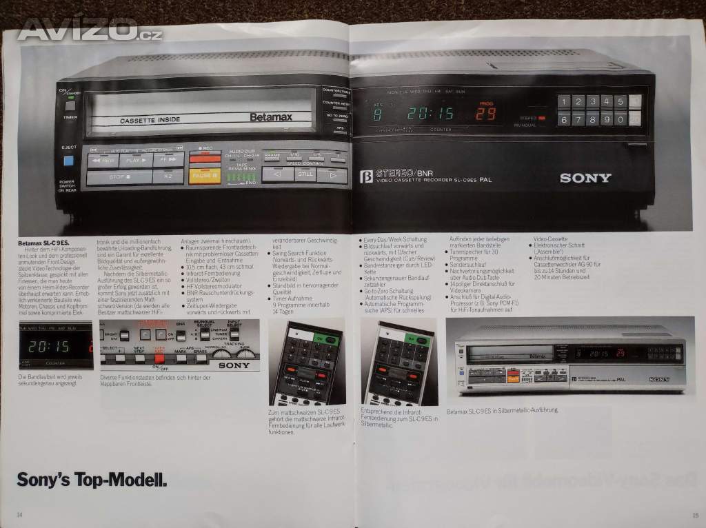 Foto inzerátu Audio Video Sony Technics let 1983-84 Betamax