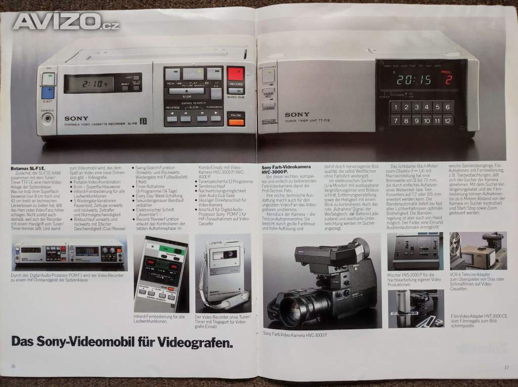 Foto inzerátu Audio Video Sony Technics let 1983-84 Betamax