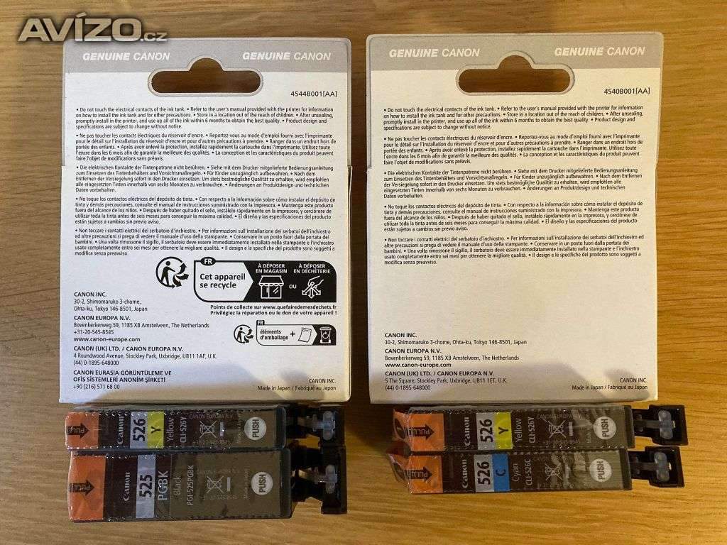 Foto inzerátu Originální inkousty Canon CLI-526, PGI-525