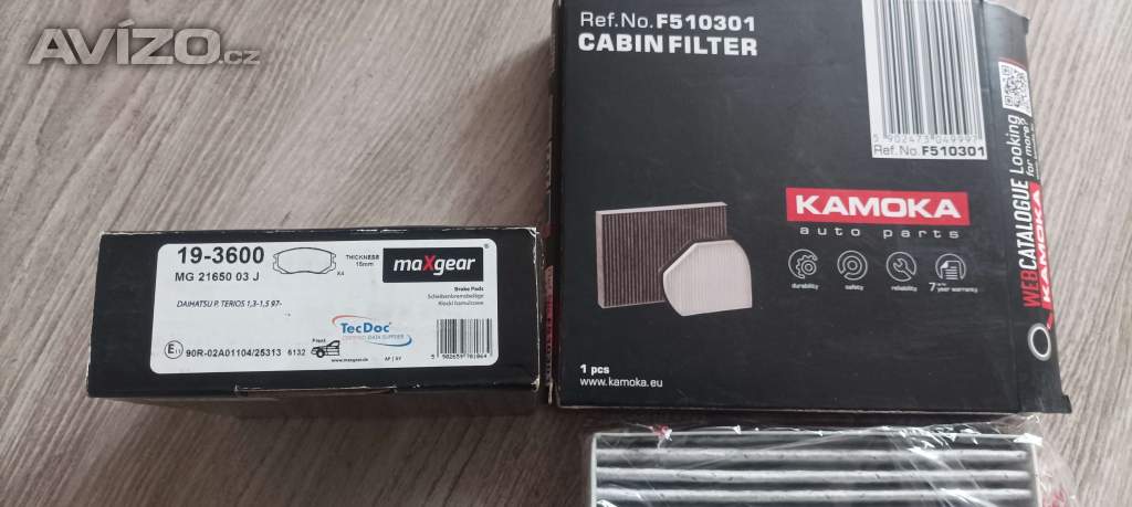 Prodám nové brzdové destičky Maxgear,filtr Kamoka