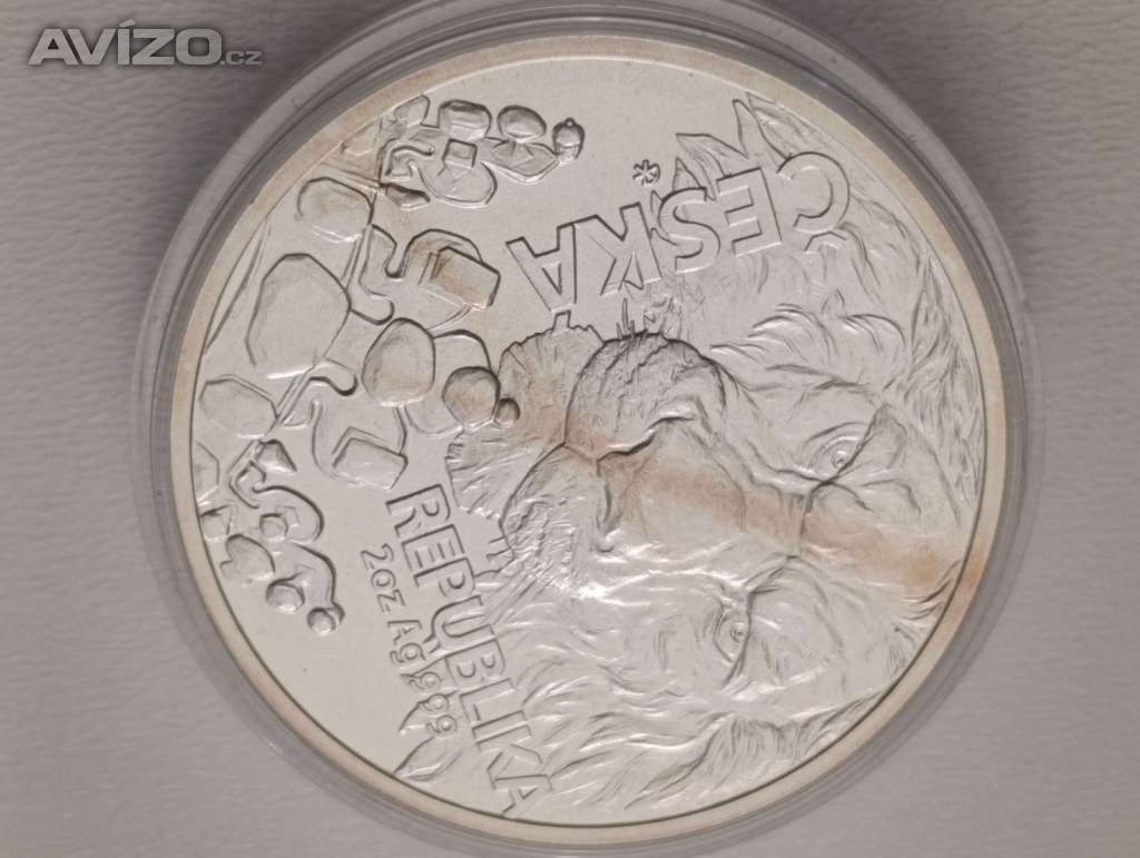 Foto inzerátu Český lev 2023 – stříbrná 2 oz mince, č. 0579/1000, certifikát, dvě unce