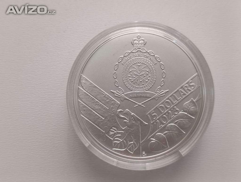 Foto inzerátu Český lev 2023 – stříbrná 2 oz mince, č. 0579/1000, certifikát, dvě unce