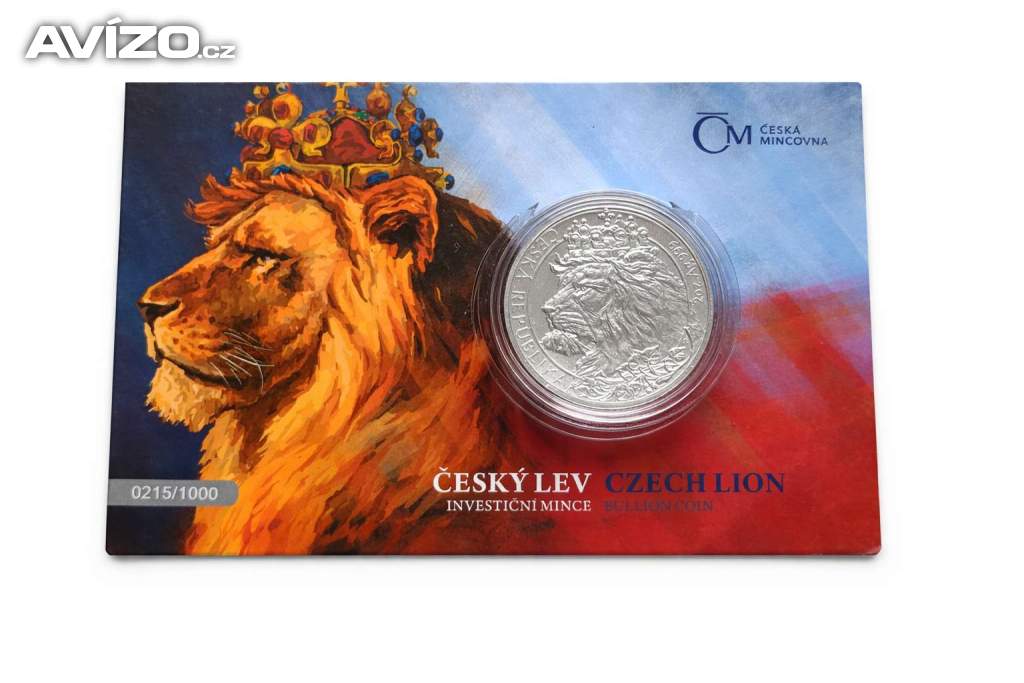 Foto inzerátu Stříbrná mince Český lev 2021 2 oz Ag 999 | Doprava zdarma 