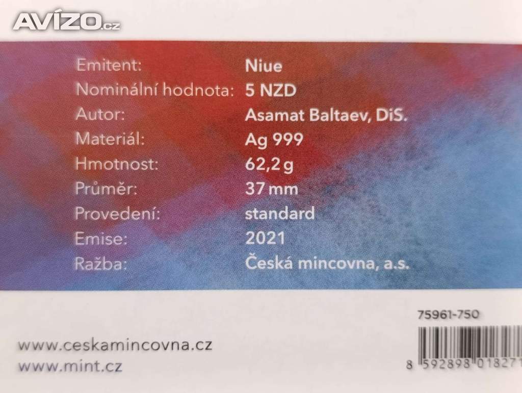 Foto inzerátu Stříbrná mince Český lev 2021 2 oz Ag 999 | Doprava zdarma 