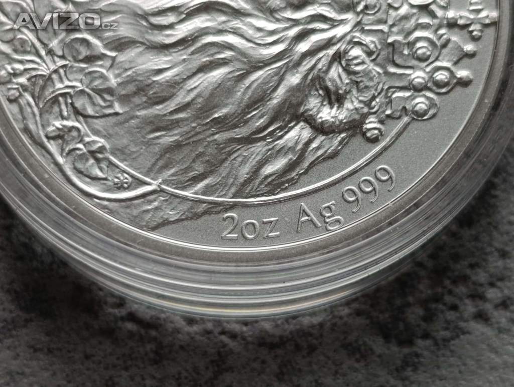 Foto inzerátu Stříbrná mince Český lev 2021 2 oz Ag 999 | Doprava zdarma 