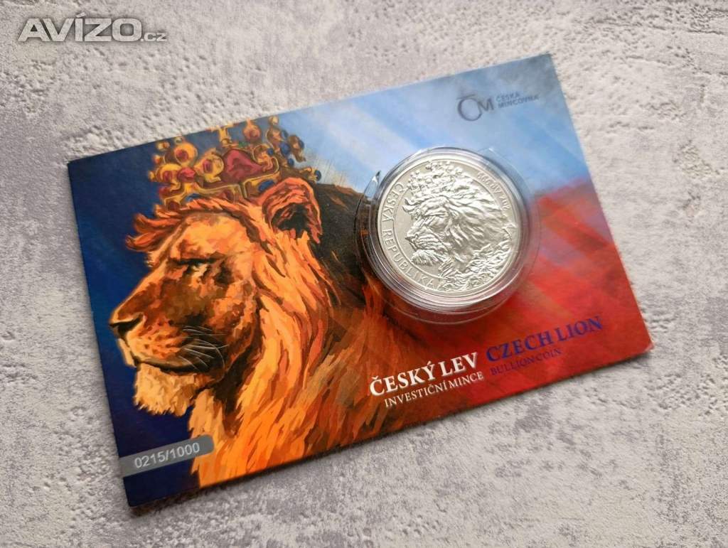 Foto inzerátu Stříbrná mince Český lev 2021 2 oz Ag 999 | Doprava zdarma 