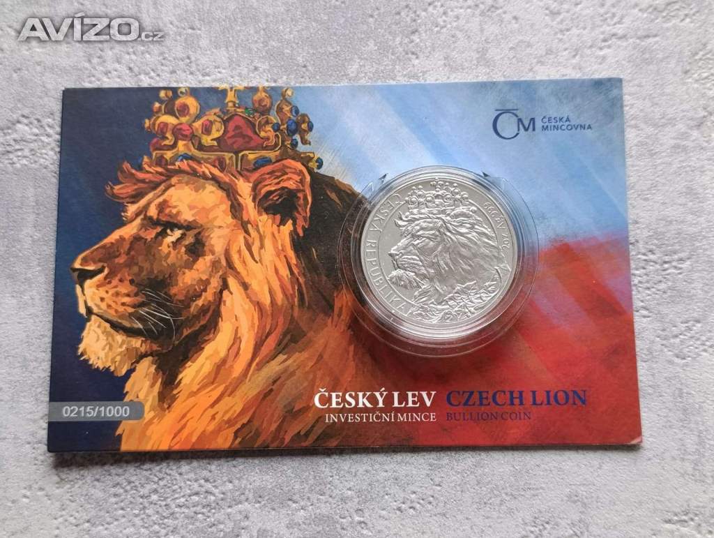 Foto inzerátu Stříbrná mince Český lev 2021 2 oz Ag 999 | Doprava zdarma 