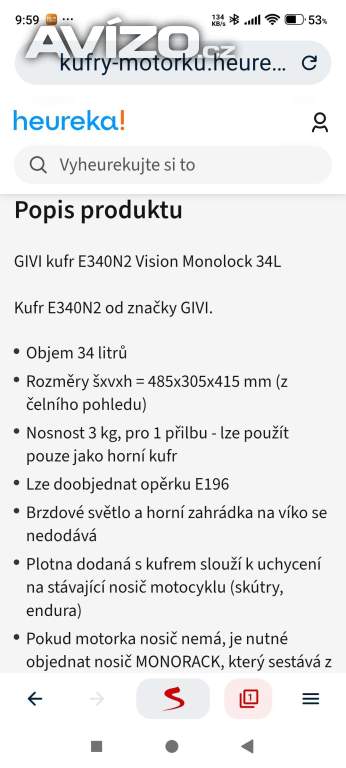 Foto inzerátu Prodám kufr na moto GIVI