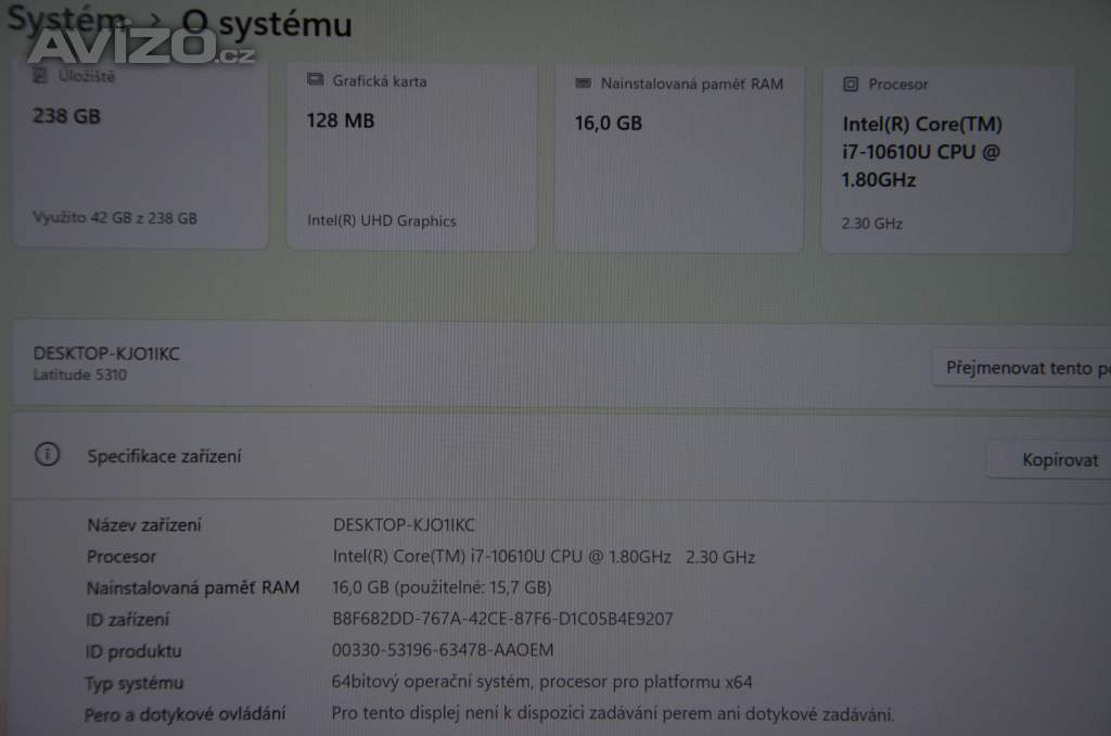 Foto inzerátu Dell latitude 5310 i7/16GB/SSD 256GB/záruka