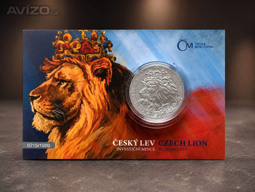 Stříbrná mince Český lev 2021 2 oz Ag 999 | Doprava zdarma 