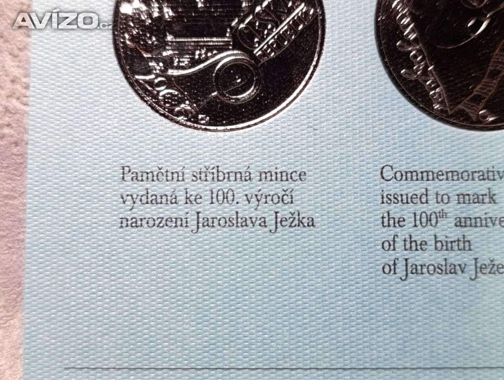 Foto inzerátu Stříbrná  200kč pametní mince J.JEŽEK, ag 13g do sbírky