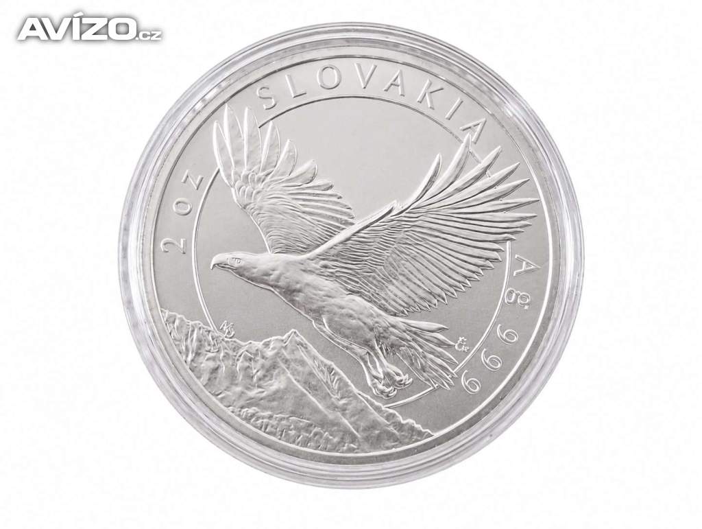 Stříbrná mince SLOVENSKY OREL 2023, 2 OZ JEN 500ks