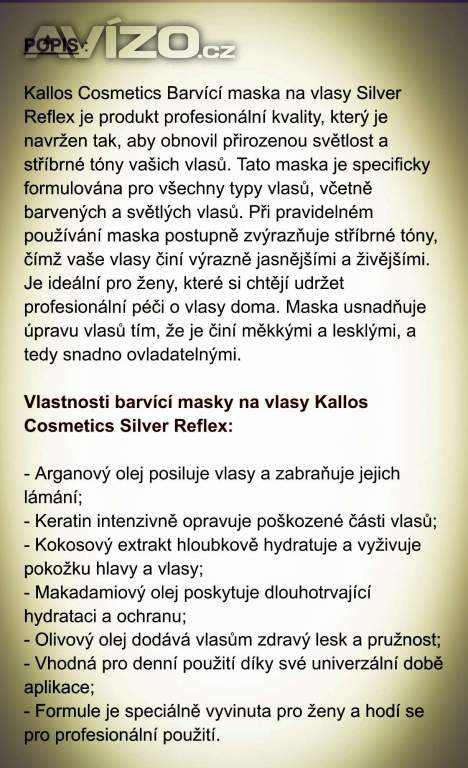 Foto inzerátu Masky na vlasy - Stříbrné. NOVÉ ! Výhodné balení: 1000 ml !! 
