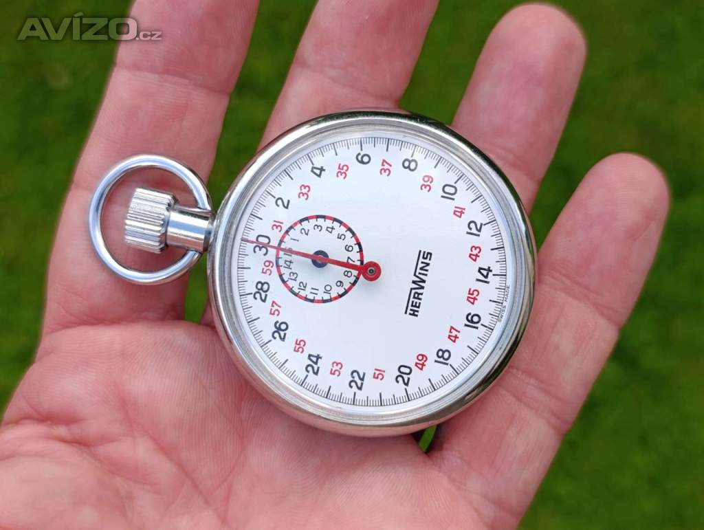 Foto inzerátu Originální švýcarské mechanické stopky Hervins - funkční