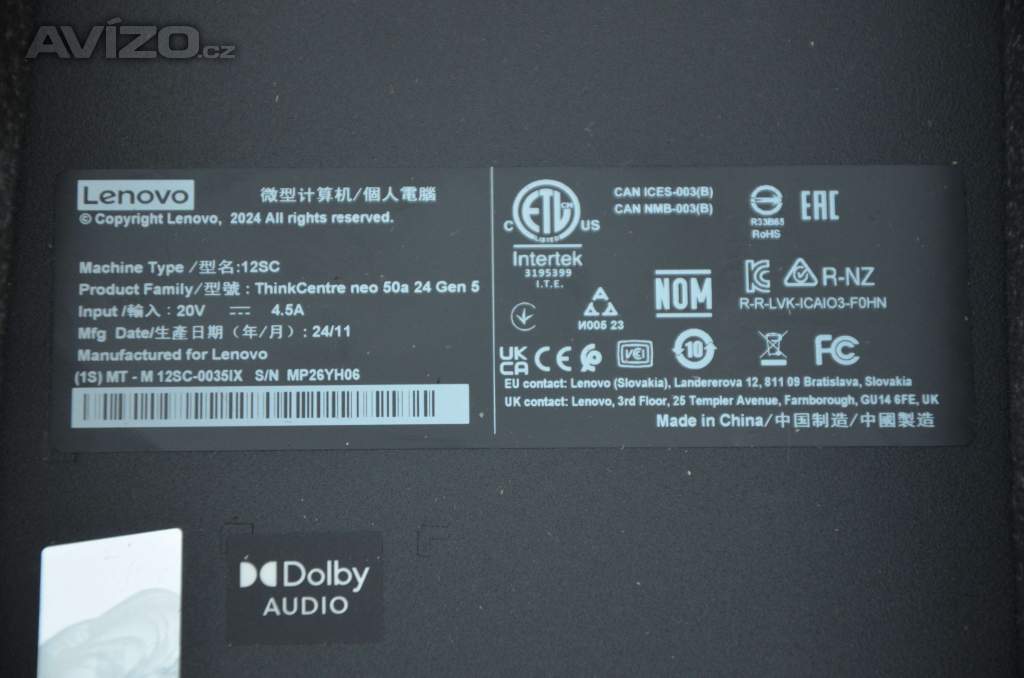Foto inzerátu Lenovo TC NEO 50a 24 U300/16GB/SSD 512/záruka