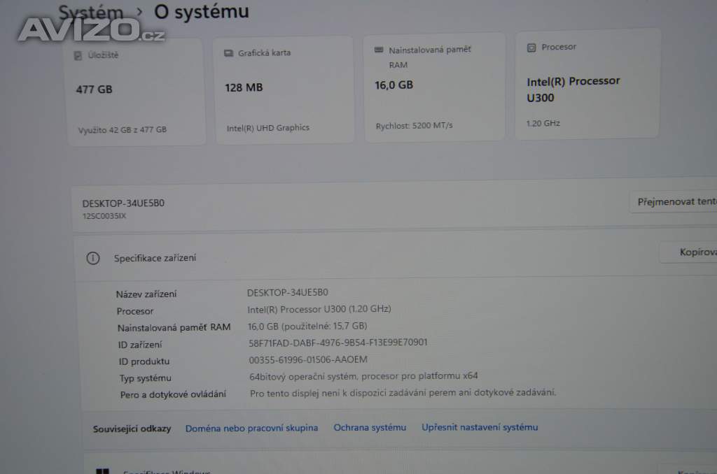 Foto inzerátu Lenovo TC NEO 50a 24 U300/16GB/SSD 512/záruka