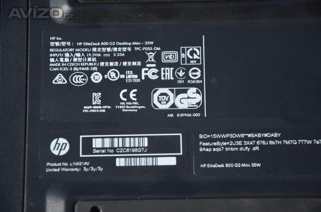 Foto inzerátu HP EliteDesk 800 G2 DM i7/16 GB/SSD 256GB/záruka 