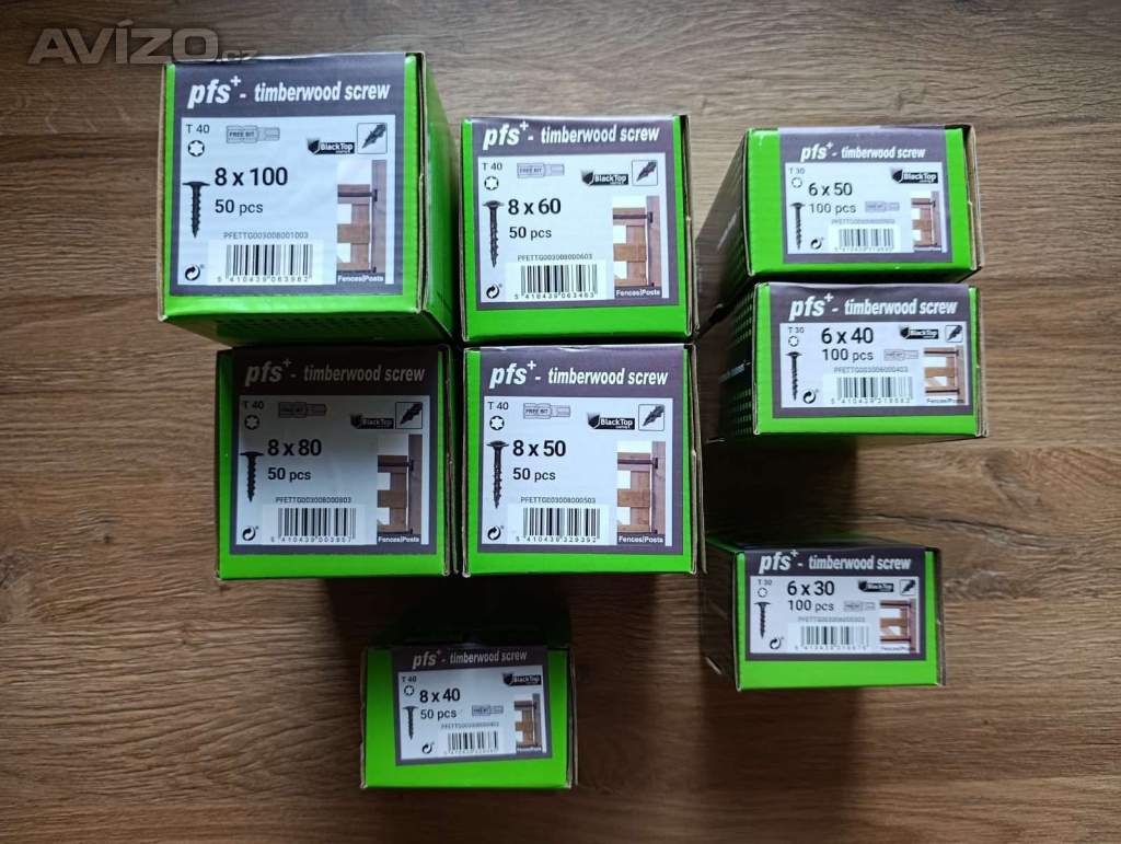 Foto inzerátu Tesařské vruty s talířovou hlavou, ČERNÝ zinek, torx +bit