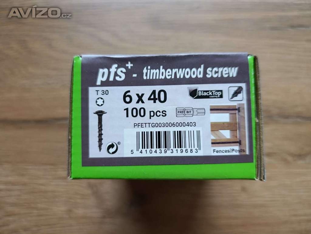 Foto inzerátu Tesařské vruty s talířovou hlavou, ČERNÝ zinek, torx +bit