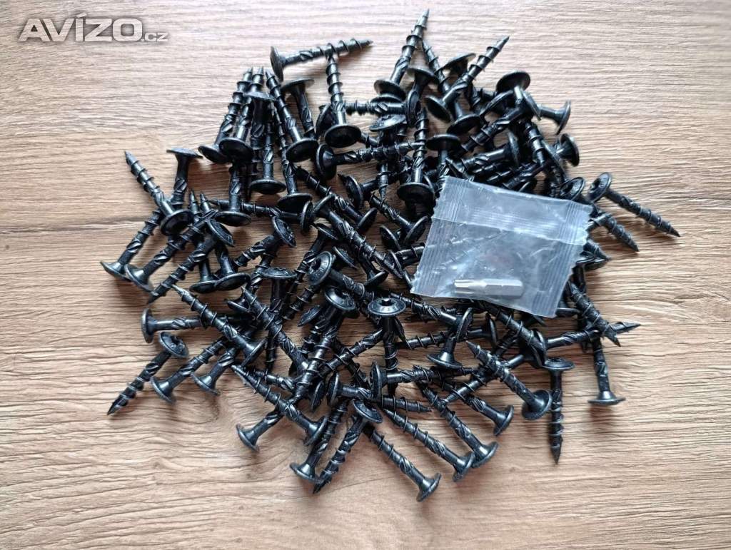 Foto inzerátu Tesařské vruty s talířovou hlavou, ČERNÝ zinek, torx +bit
