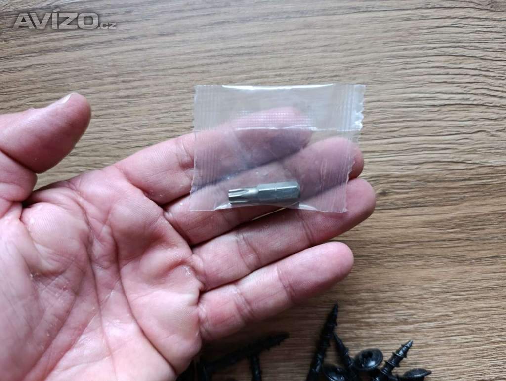Foto inzerátu Tesařské vruty s talířovou hlavou, ČERNÝ zinek, torx +bit