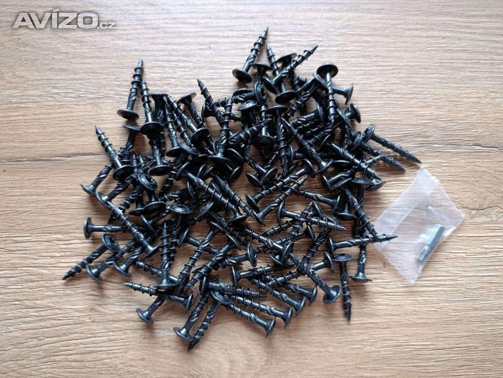 Foto inzerátu Tesařské vruty s talířovou hlavou, ČERNÝ zinek, torx +bit
