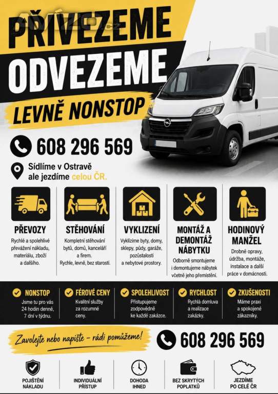 Foto inzerátu Levné převozy a stěhování