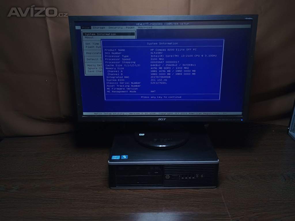 Foto inzerátu PC#245 HP 8200 Elite SFF Core i3