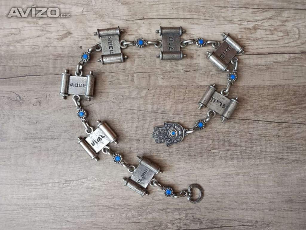 Foto inzerátu Izraelský šperk Hamsa se svitky Tóry – délka 66 cm