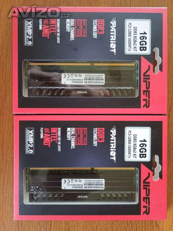 Patriot Viper DDR3 4x8GB (2x16GB kit) 1600MHZ CL9 - nové