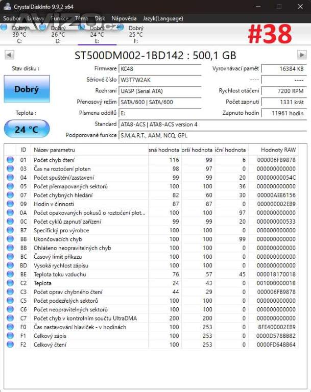 Foto inzerátu HDD 500GB SATA 3.5 - více modelů