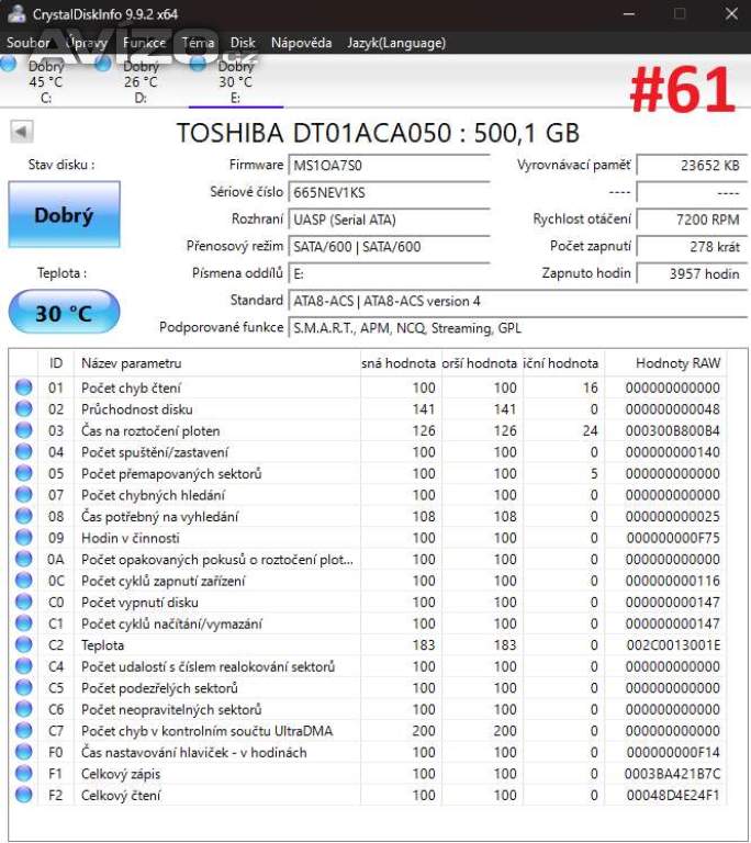 Foto inzerátu HDD 500GB SATA 3.5 - více modelů